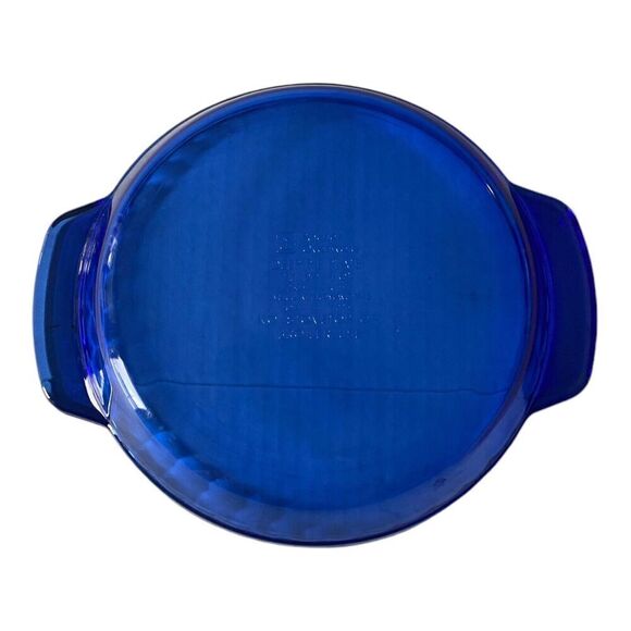 Anchor Hocking Deep Pie Plate Ovenware 9 Inch Vintage Cobalt Blue #1075 - Picture 2 of 5